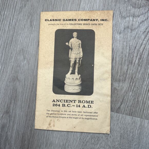 Classic Games Chess Set Collector Series Ancient Rome 264 BC 14 AD 1st Edition - Picture 6 of 8